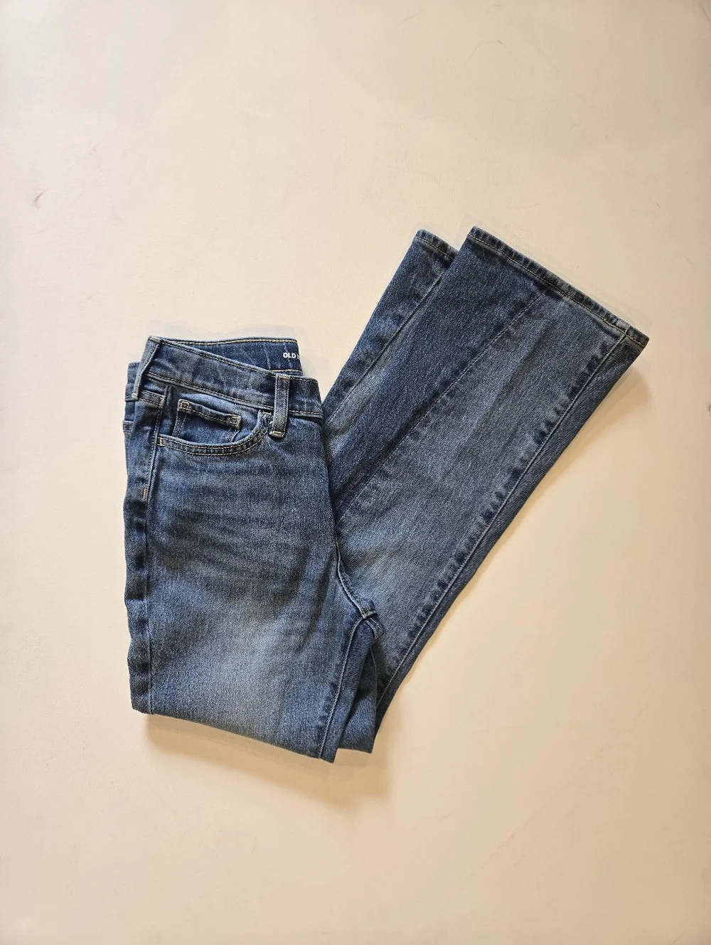 Old Navy High-Rise Two-Tone Flare Blue Jean Girls Size 14